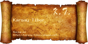 Karsay Tibor névjegykártya